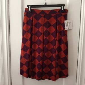 Lularoe Madison Skirt Size Medium Diamonds and Dots Print